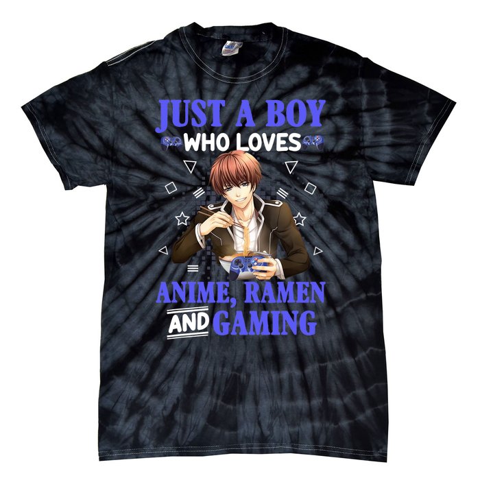 Just A Who Loves Anime Ra And Gaming Funny Boys Gamer Tie-Dye T-Shirt