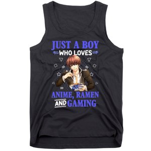 Just A Who Loves Anime Ra And Gaming Funny Boys Gamer Tank Top