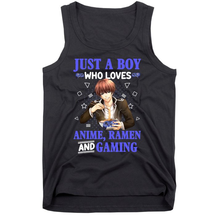 Just A Who Loves Anime Ra And Gaming Funny Boys Gamer Tank Top