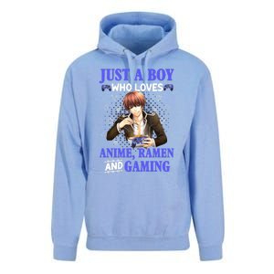 Just A Who Loves Anime Ra And Gaming Funny Boys Gamer Unisex Surf Hoodie