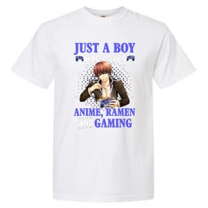 Just A Who Loves Anime Ra And Gaming Funny Boys Gamer Garment-Dyed Heavyweight T-Shirt