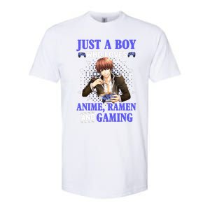 Just A Who Loves Anime Ra And Gaming Funny Boys Gamer Softstyle CVC T-Shirt