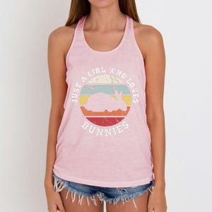 Just A Who Loves Bunnies Gift Bunny Meaningful Gift Women's Knotted Racerback Tank