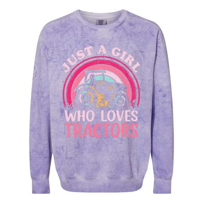 Just A  Who Loves Tractors Colorblast Crewneck Sweatshirt