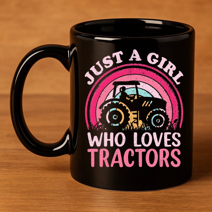Just A  Who Loves Tractors 11oz C Handle Ceramic Mug