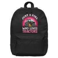 Just A  Who Loves Tractors 16 in Basic Backpack