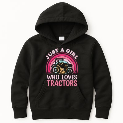 Just A  Who Loves Tractors Kids Hoodie