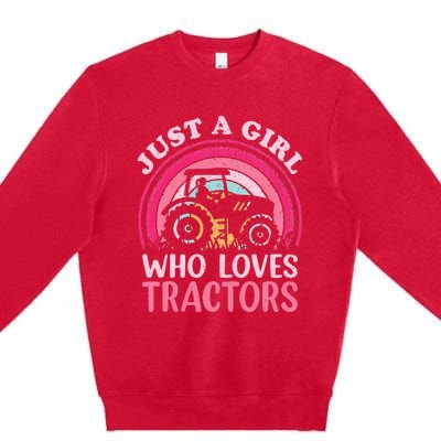 Just A  Who Loves Tractors Premium Crewneck Sweatshirt