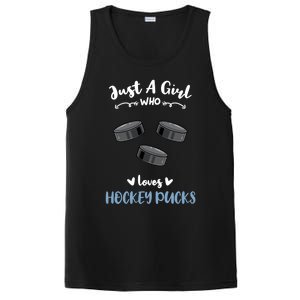 Just A Who Loves Hockey Pucks Gift PosiCharge Competitor Tank