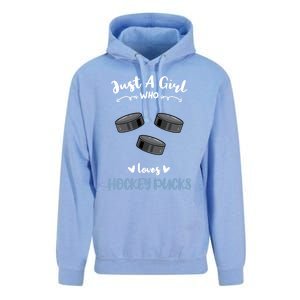 Just A Who Loves Hockey Pucks Gift Unisex Surf Hoodie