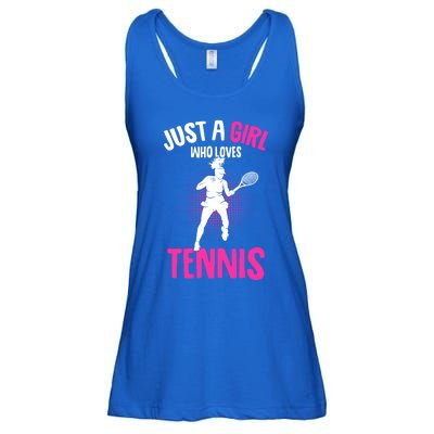 Just A Who Loves Tennis Player Gift Ladies Essential Flowy Tank