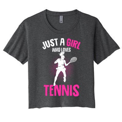 Just A Who Loves Tennis Player Gift Women's Crop Top Tee