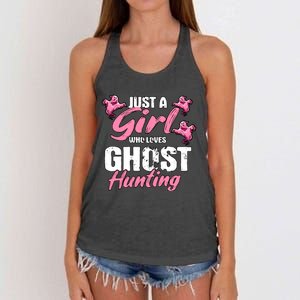 Just A Who Loves Ghost Hunting Gift Ghost Hunting Cool Gift Women's Knotted Racerback Tank