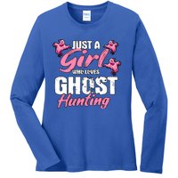 Just A Who Loves Ghost Hunting Gift Ghost Hunting Cool Gift Ladies Long Sleeve Shirt