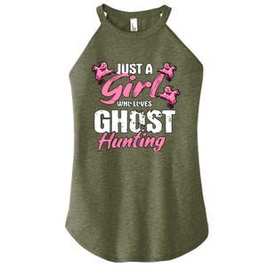 Just A Who Loves Ghost Hunting Gift Ghost Hunting Cool Gift Women's Perfect Tri Rocker Tank