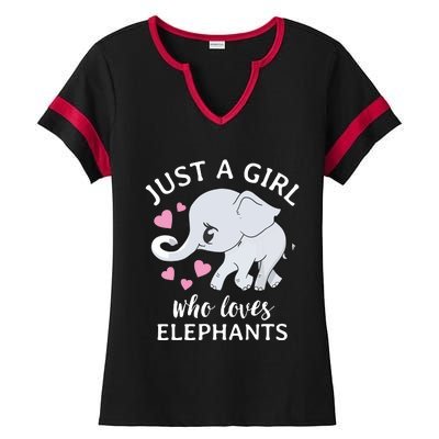 Just A Who Loves Elephants Ladies Halftime Notch Neck Tee