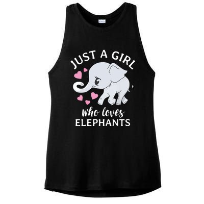 Just A Who Loves Elephants Ladies PosiCharge Tri-Blend Wicking Tank