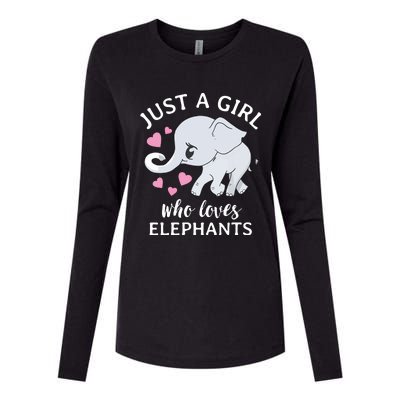 Just A Who Loves Elephants Womens Cotton Relaxed Long Sleeve T-Shirt