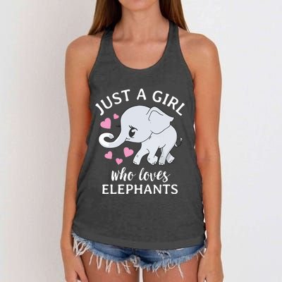 Just A Who Loves Elephants Women's Knotted Racerback Tank