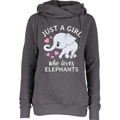 Just A Who Loves Elephants Womens Funnel Neck Pullover Hood