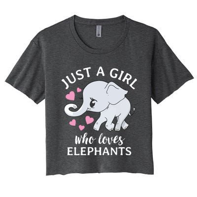 Just A Who Loves Elephants Women's Crop Top Tee