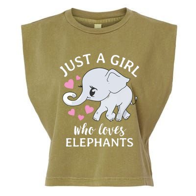 Just A Who Loves Elephants Garment-Dyed Women's Muscle Tee