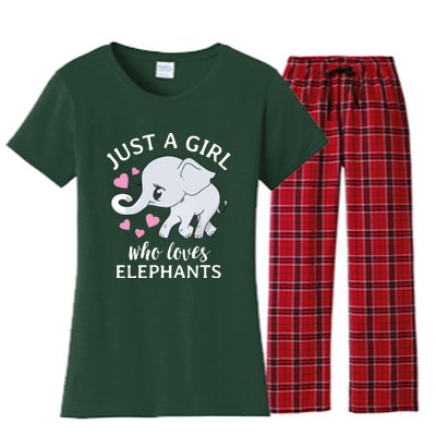 Just A Who Loves Elephants Women's Flannel Pajama Set