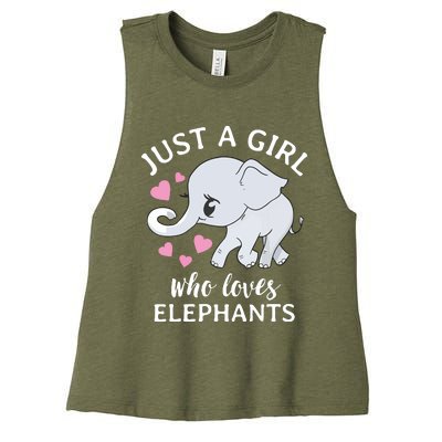 Just A Who Loves Elephants Women's Racerback Cropped Tank