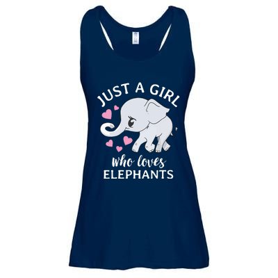 Just A Who Loves Elephants Ladies Essential Flowy Tank