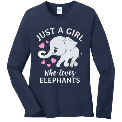 Just A Who Loves Elephants Ladies Long Sleeve Shirt