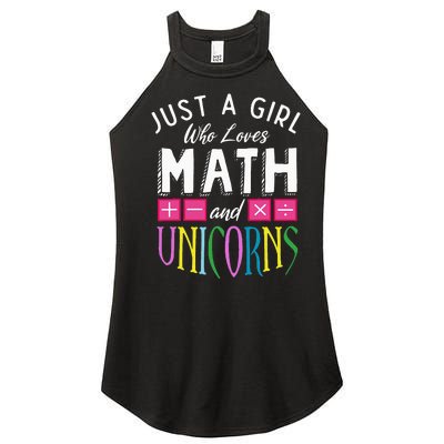 Just a who loves Math & Unicorns Funny Mathematics Women’s Perfect Tri Rocker Tank