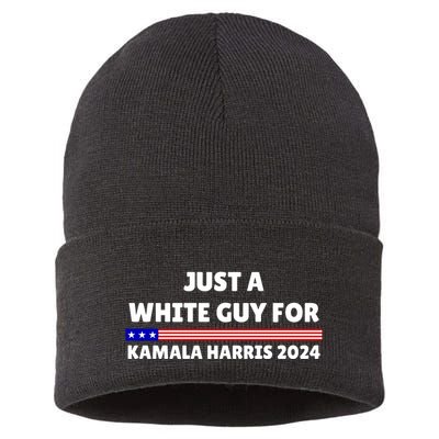 Just A White Guy For Kamala Harris 2024 Sustainable Knit Beanie