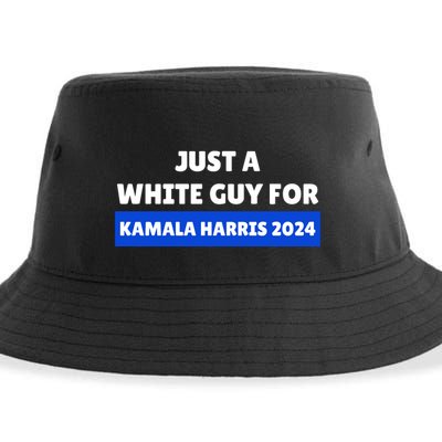Just A White Guy For Kamala Harris Sustainable Bucket Hat