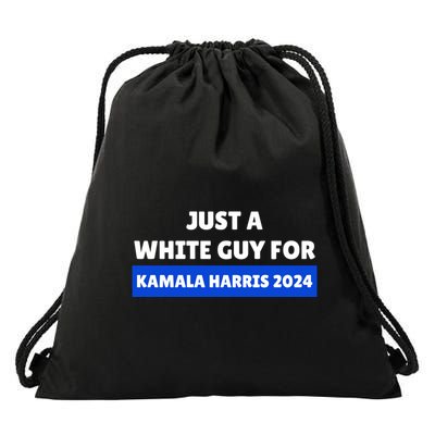Just A White Guy For Kamala Harris Drawstring Bag