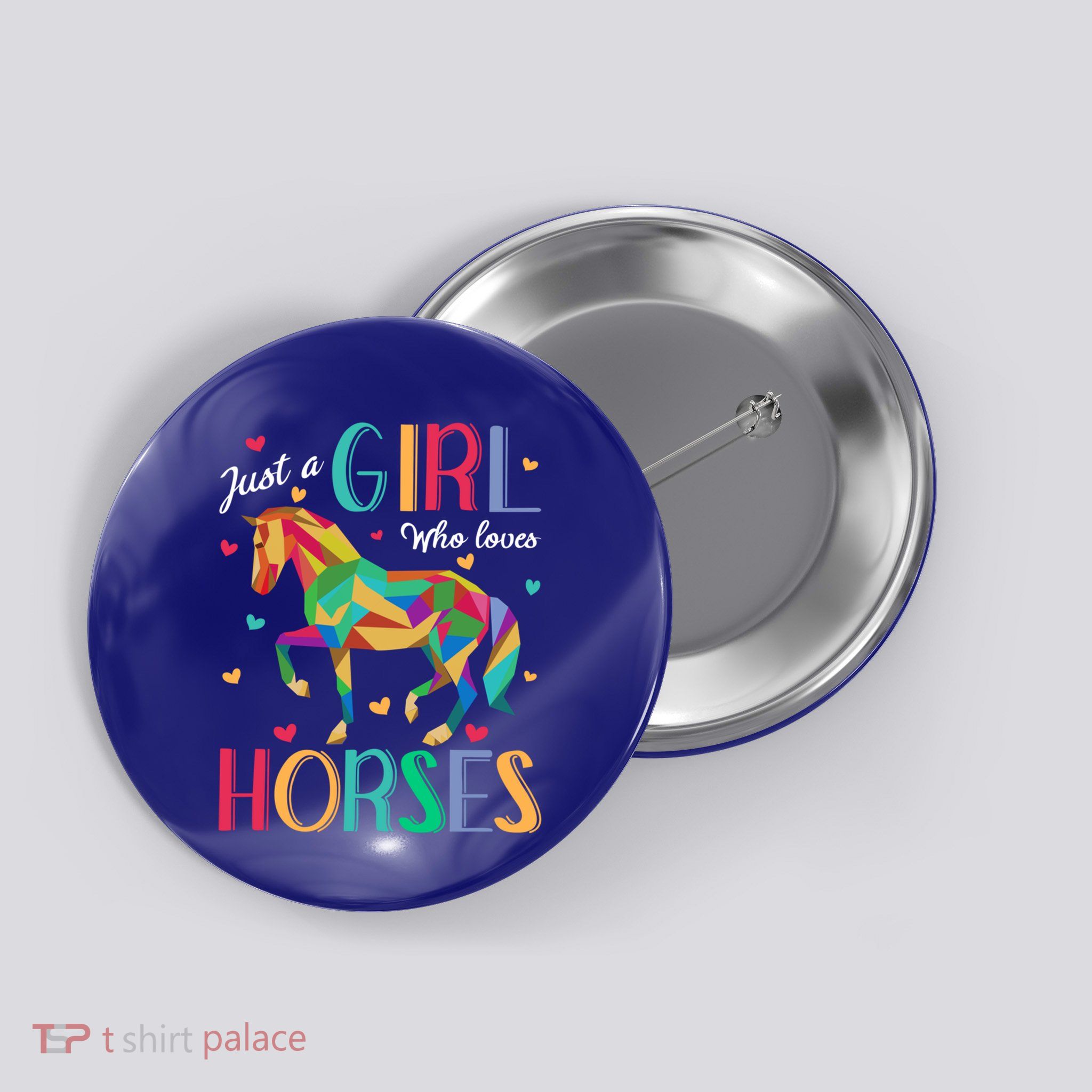 Just A Who Loves Horses Funny Gift Horse Gift Button