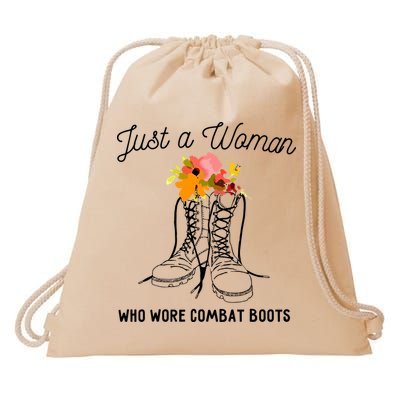 Just A Woman Who Wore Combat Boots Drawstring Bag