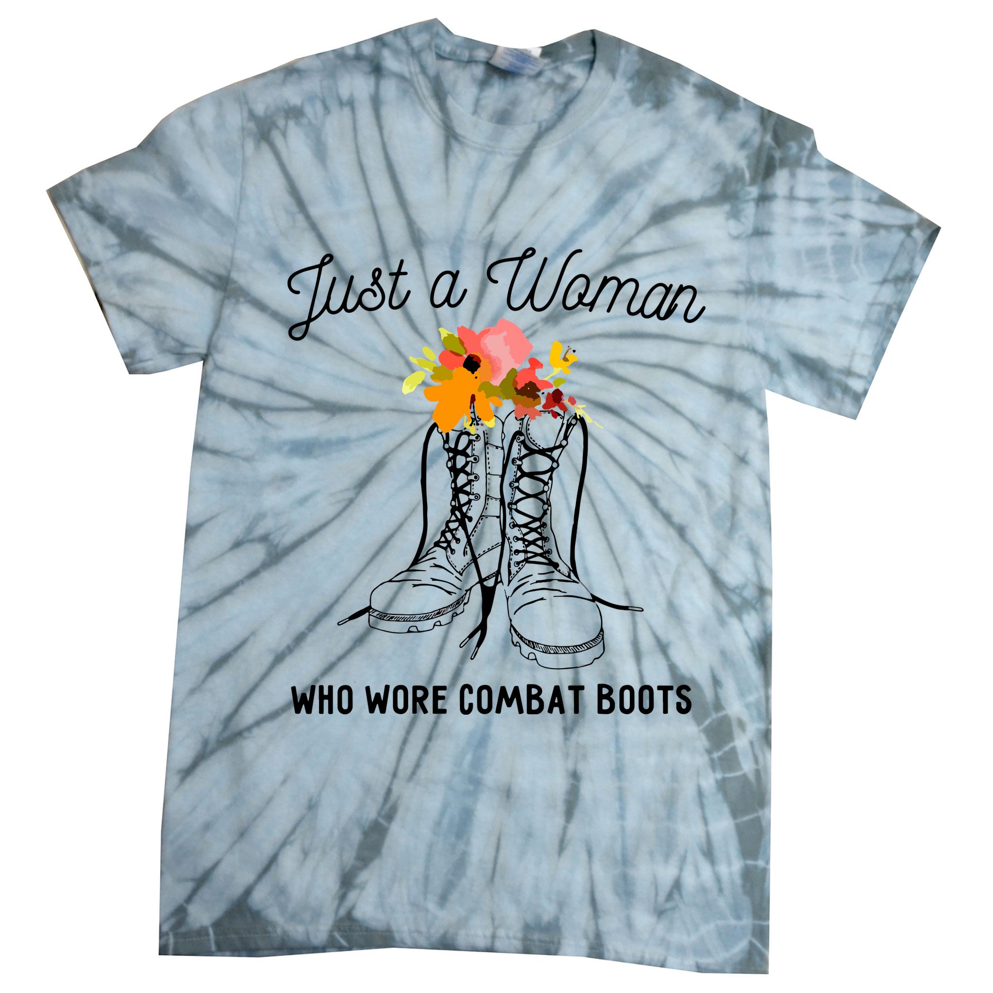Just A Woman Who Wore Combat Boots Tie-Dye T-Shirt