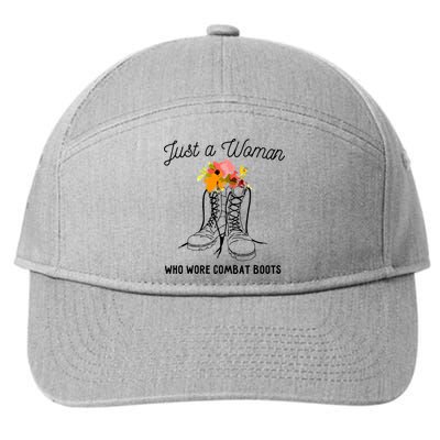 Just A Woman Who Wore Combat Boots 7-Panel Snapback Hat