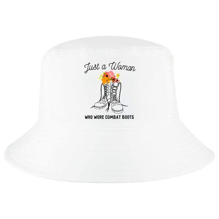 Just A Woman Who Wore Combat Boots Cool Comfort Performance Bucket Hat