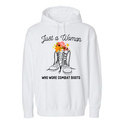 Just A Woman Who Wore Combat Boots Garment-Dyed Fleece Hoodie
