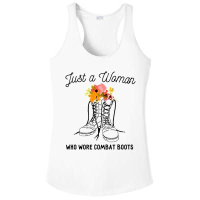 Just A Woman Who Wore Combat Boots Ladies PosiCharge Competitor Racerback Tank