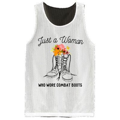 Just A Woman Who Wore Combat Boots Mesh Reversible Basketball Jersey Tank