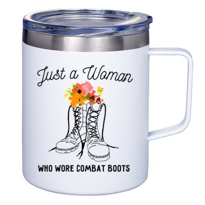 Just A Woman Who Wore Combat Boots 12oz Stainless Steel Coffee Mug