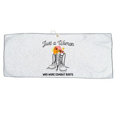 Just A Woman Who Wore Combat Boots Large Microfiber Waffle Golf Towel