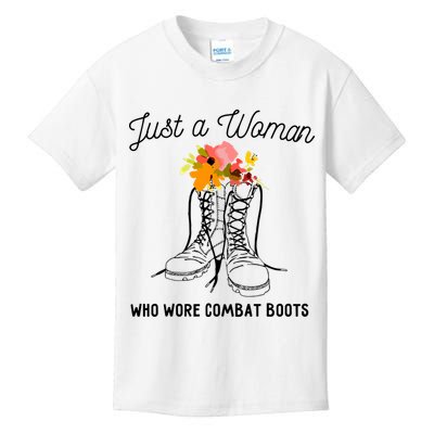 Just A Woman Who Wore Combat Boots Kids T-Shirt