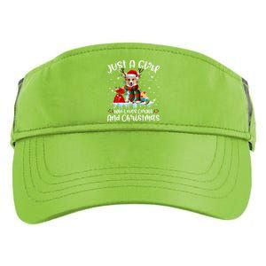 Just A Who Loves Corgi And Christmas Gift Adult Drive Performance Visor