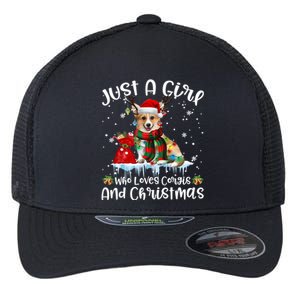 Just A Who Loves Corgi And Christmas Gift Flexfit Unipanel Trucker Cap