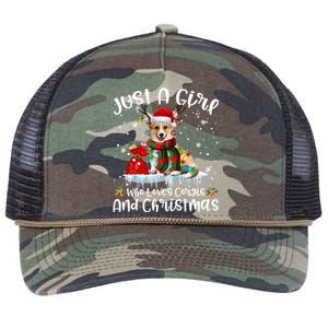 Just A Who Loves Corgi And Christmas Gift Retro Rope Trucker Hat Cap