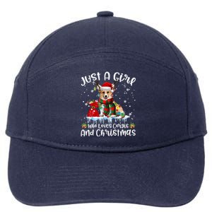 Just A Who Loves Corgi And Christmas Gift 7-Panel Snapback Hat