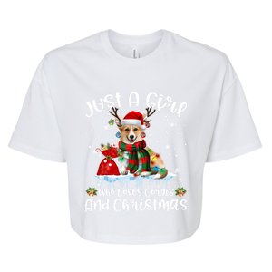 Just A Who Loves Corgi And Christmas Gift Bella+Canvas Jersey Crop Tee